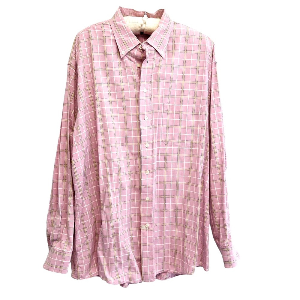 Burberry Men's Striped Button Down Long Sleeve Shirt Size XL